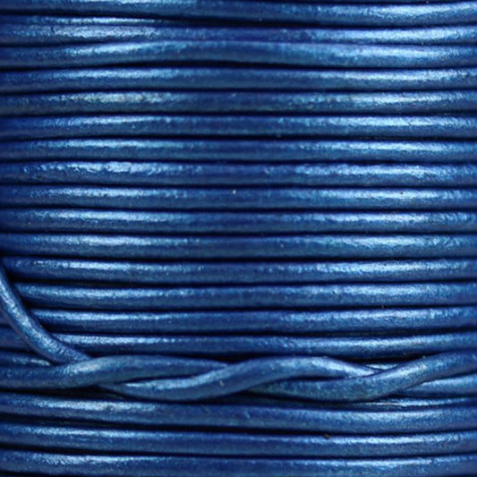 METALLIC SAPPHIRE 2mm Round Leather Cord