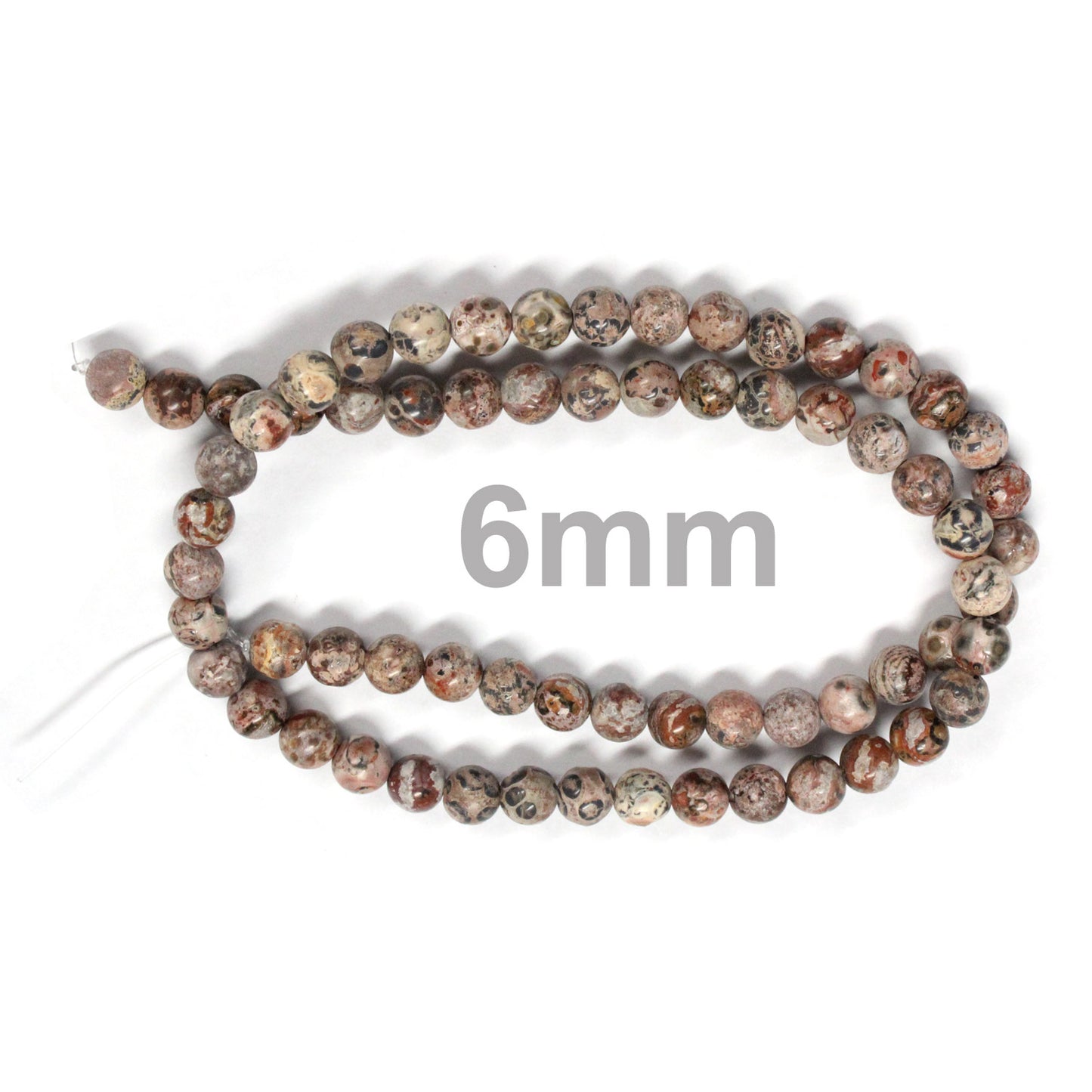 6mm Leopard Skin Jasper / 16" Strand / natural / smooth round stone beads