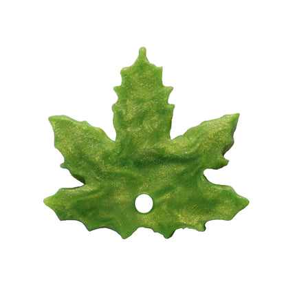 Large Maple Leaf Charm / spring green / handmade polymer clay / 27mm x 30mm
