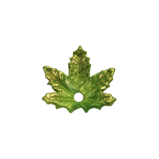 Small Maple Leaf Charm / spring green / handmade polymer clay / 20mm x 22mm