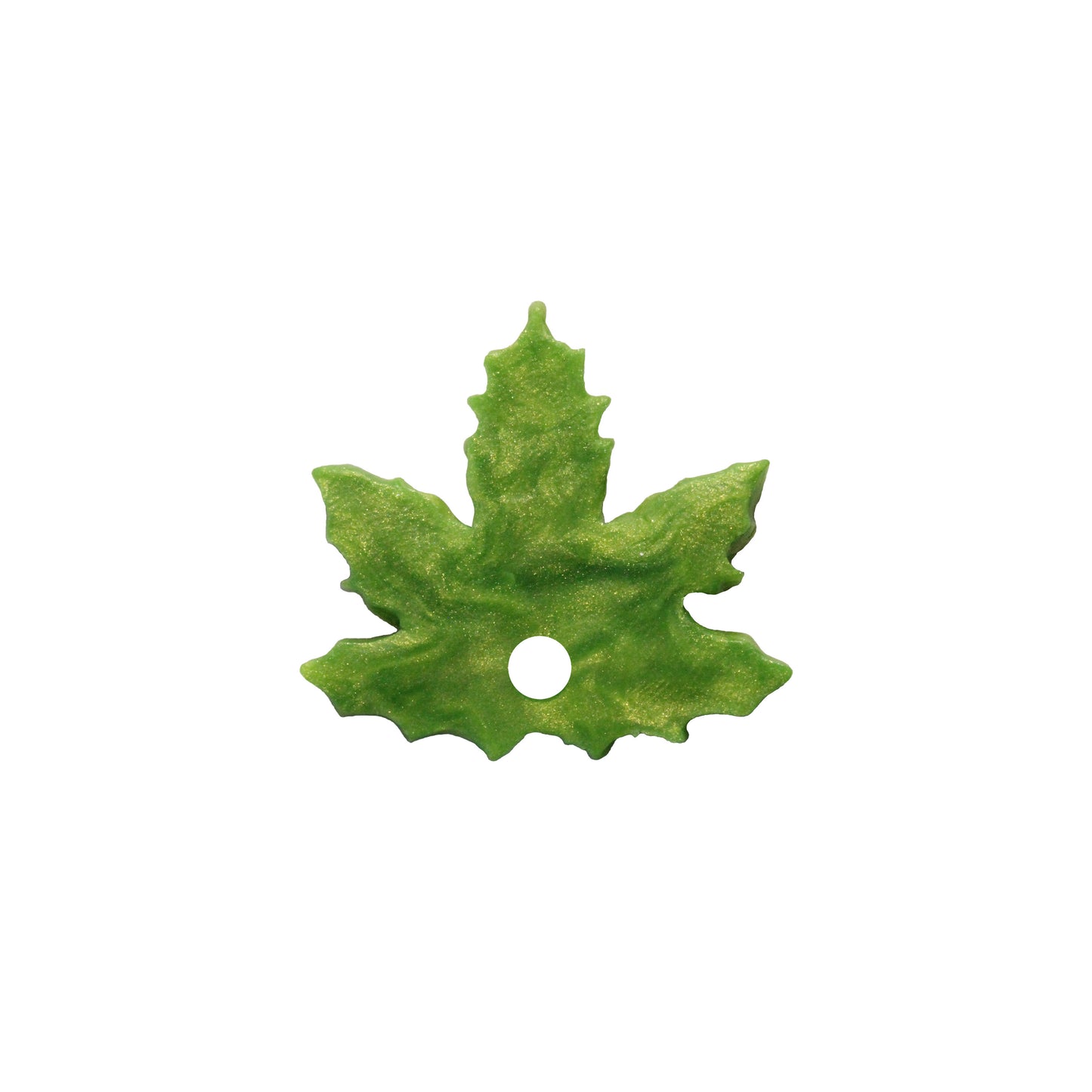 Small Maple Leaf Charm / spring green / handmade polymer clay / 20mm x 22mm