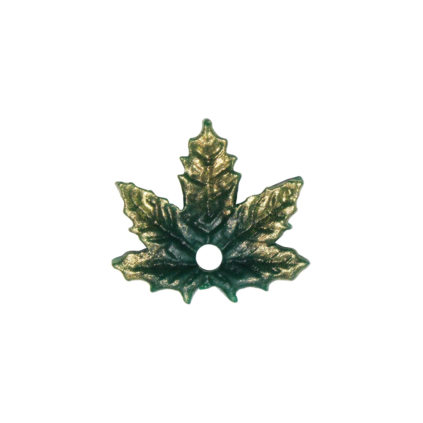 Small Maple Leaf Charm / summer green / handmade polymer clay / 20mm x 22mm