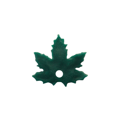 Small Maple Leaf Charm / summer green / handmade polymer clay / 20mm x 22mm