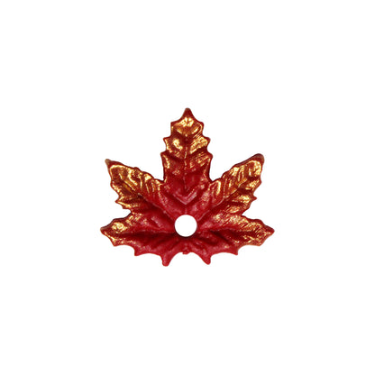 Small Maple Leaf Charm / autumn red / handmade polymer clay / 20mm x 22mm