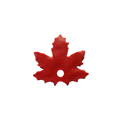 Small Maple Leaf Charm / autumn red / handmade polymer clay / 20mm x 22mm