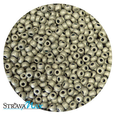 6/0 METALLIC MATTE TERRA ANTIQUED SILVER Seed Beads / sold in 1 ounce packs / Preciosa Czech Glass