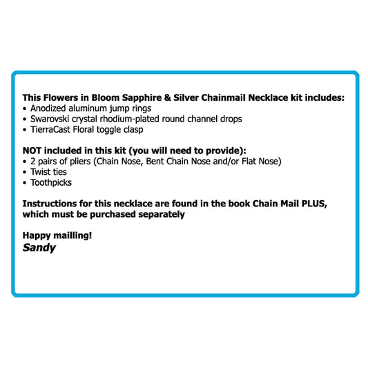 Component Kit for Flowers in Bloom Chainmail Necklace (Sapphire Blue and Silver)