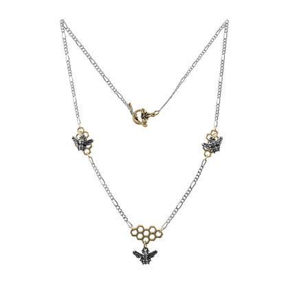 Honeybee Chain Necklace / choose length and colorway - all silver or silver gold mix