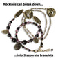 Flora Garnet Fiesta Necklace / 23 Inch length / convertible - can break down into 3 separate bracelets