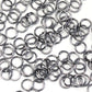 SHINY BLACK ICE / 5mm 18 GA Jump Rings / 5 Gram Pack (approx 130) / sawcut round open anodized aluminum