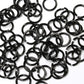 SHINY BLACK 7mm 16 GA AWG Jump Rings / 5 Gram Pack (approx 70) / sawcut round open anodized aluminum
