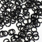 SHINY BLACK / 4mm 18 GA AWG Jump Rings / 5 Gram Pack (approx 150) / sawcut round open anodized aluminum