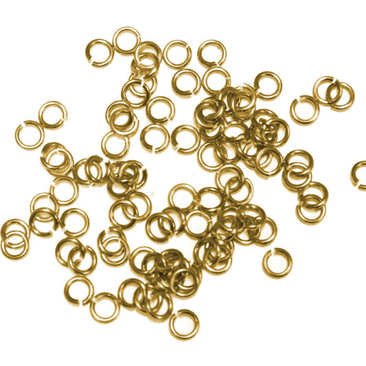 SHINY GOLD / 2.4mm 20 GA Jump Rings / 5 Gram Pack (approx 350) / sawcut round open anodized aluminum