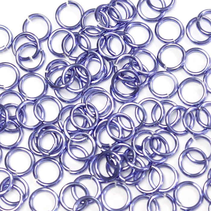 SHINY LAVENDER / 5mm 18 GA Jump Rings / 5 Gram Pack (approx 130) / sawcut round open anodized aluminum