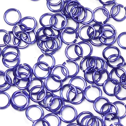 SHINY PURPLE 5mm 18 GA Jump Rings / 5 Gram Pack / sawcut round open anodized aluminum
