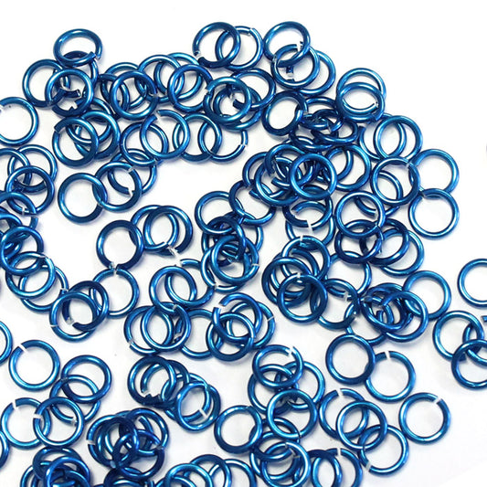 SHINY ROYAL BLUE 3.4mm 20 GA Jump Rings / 5 Gram Pack (approx 275) / sawcut round open anodized aluminum