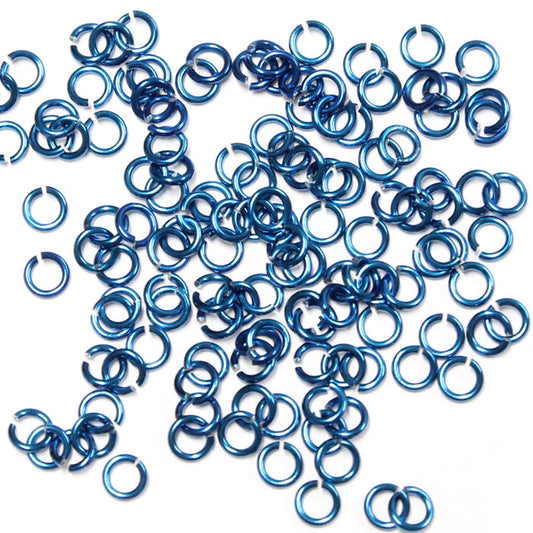 SHINY ROYAL BLUE / 2.4mm 20 GA Jump Rings / 5 Gram Pack (approx 350) / sawcut round open anodized aluminum