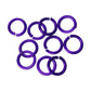 PURPLE 10mm Rope Jump Rings / 25 Pack / sawcut round open anodized aluminum