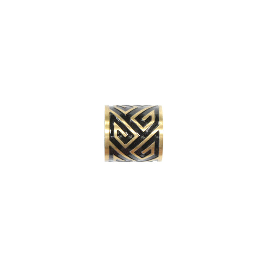 Geometric Stainless Steel Cylinder Bead / sold individually / gold color / 10 x 10 x 6mm ID / electroplated finish