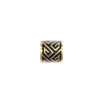 Geometric Stainless Steel Cylinder Bead / sold individually / gold color / 10 x 10 x 6mm ID / electroplated finish