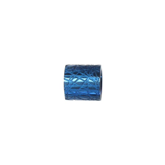 Geometric Stainless Steel Cylinder Bead / sold individually / blue color / 10 x 10 x 6mm ID / electroplated finish