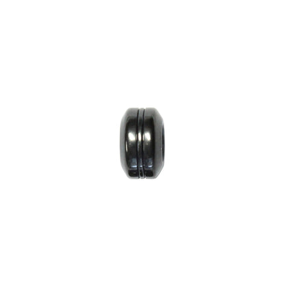 Ribbed Stainless Steel Spacer Bead / sold individually / black color / 11 x 6.5 x 6mm ID / electroplated finish