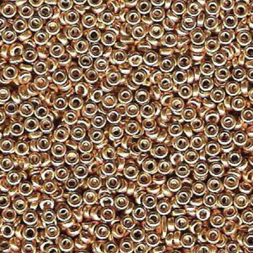 SPR2-4202 Gold Duracoat Galvanized Miyuki Spacer Seed Beads / 2.2mm x 1mm / 10 gram bag