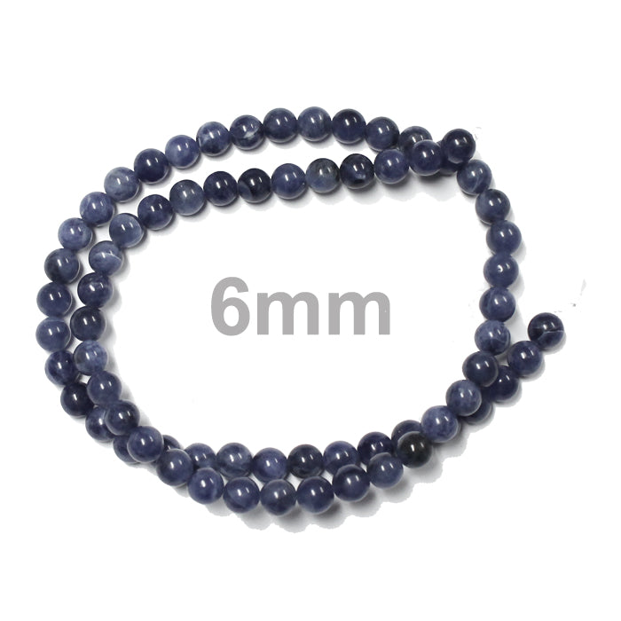 Sodalite / 16" Strand / natural / smooth round stone beads