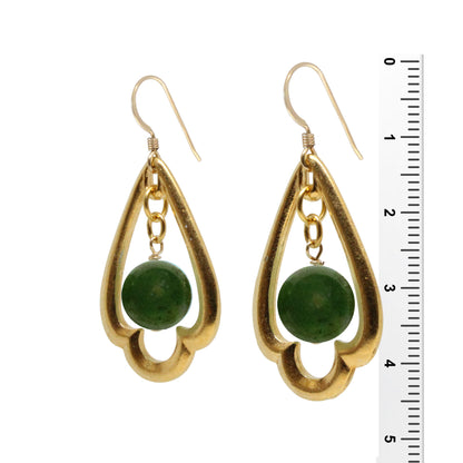 Trefoil Earrings / 45mm length / gold filled earwires / choose from angelite, jade, carnelian, K2 granite, pink opal, turquoise