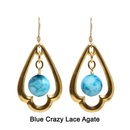 Kit for Trefoil Earrings with pewter trefoils and gemstone of your choice / includes step-by-step instructions / tools sold separately