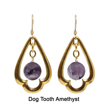 Kit for Trefoil Earrings with pewter trefoils and gemstone of your choice / includes step-by-step instructions / tools sold separately