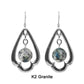 Trefoil Earrings / 45mm length / sterling silver earwires / choose from angelite, jade, carnelian, K2 granite, pink opal, turquoise