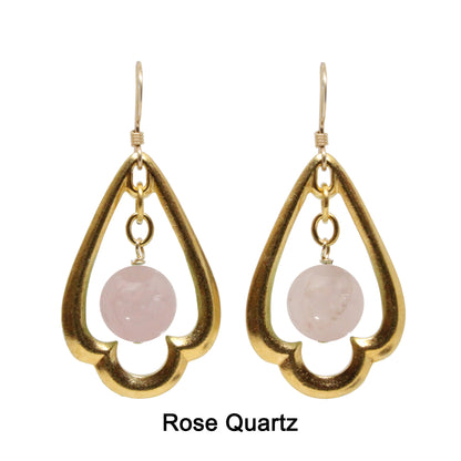 Kit for Trefoil Earrings with pewter trefoils and gemstone of your choice / includes step-by-step instructions / tools sold separately