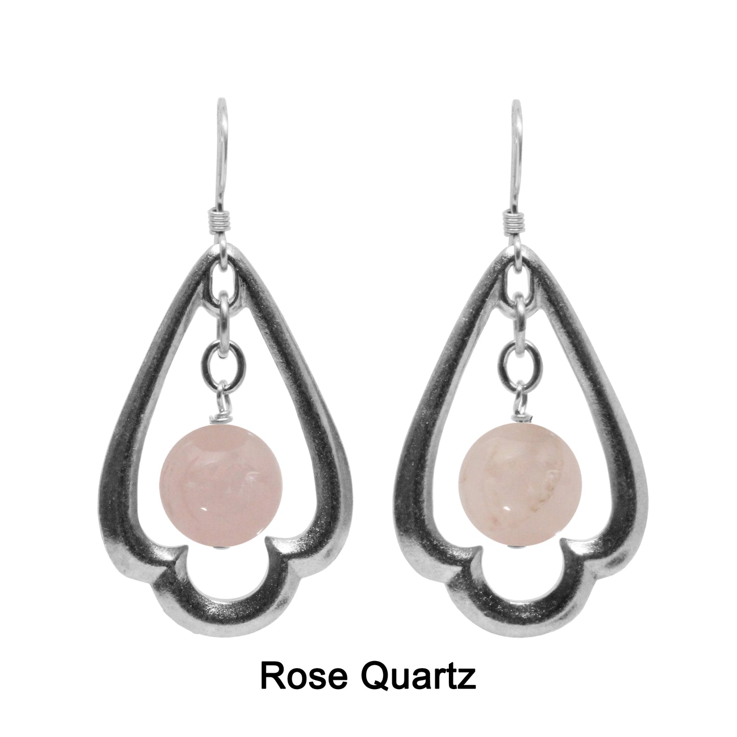 Kit for Trefoil Earrings / complete kit unassembled / with silver pewter trefoils and gemstone of your choice