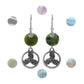 Gemstone Triskele Earrings / 47mm length / sterling silver hook earwires / coin bead gemstones / select from one of 6 choices