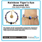 DIY Jewelry Kit for Rainbow Tiger's Eye Bracelet with zodiac charm / 6 to 7 Inch wrist size / gold pewter beads and charms / choose your sign
