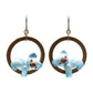 Koala Earrings / 50mm length / antique copper niobium hook earwires